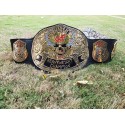 WWF Stone Cold Austin Smoking Skull Championship Wrestling Leather belt,black
